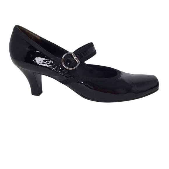 Paul Green Shoes - Paul Green Mary Jane Black Sz 7.5 Patent Leather Pumps Handmade Austria 2044